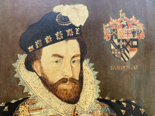 fig 4. Primitive 17th-Century Style Nobleman Oil on Canvas Portrait Painting circa 1960s