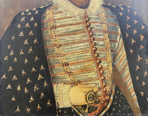 fig 6. Primitive 17th-Century Style Nobleman Oil on Canvas Portrait Painting circa 1960s