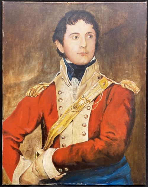 fig 1. Primitive 17th-Century Style Aristocratic Gent Oil Portrait Painting circa 1960