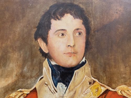 fig 3. Primitive 17th-Century Style Aristocratic Gent Oil Portrait Painting circa 1960