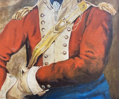 fig 5. Primitive 17th-Century Style Aristocratic Gent Oil Portrait Painting circa 1960