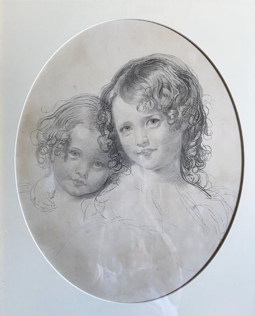 RARE 19THC DOUBLE PORTRAIT ENGRAVING 'CALMADY CHILDREN' AFTER SIR THOMAS LAWRENCE 17691830 - ADDITIONAL PHOTO 1