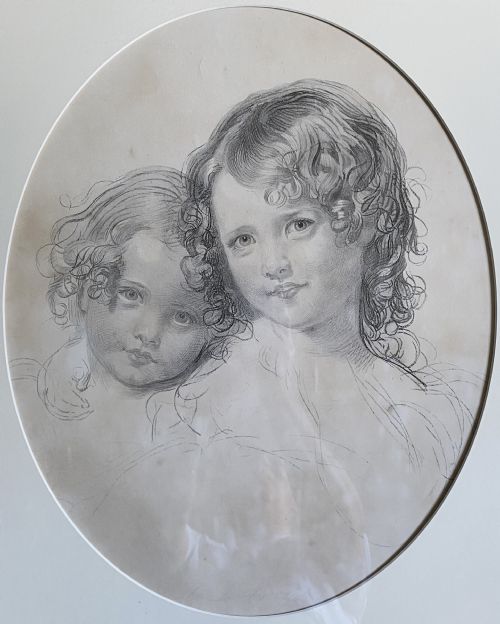 RARE 19THC DOUBLE PORTRAIT ENGRAVING 'CALMADY CHILDREN' AFTER SIR THOMAS LAWRENCE 17691830 - ADDITIONAL PHOTO 2