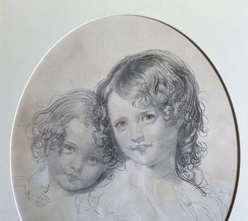 RARE 19THC DOUBLE PORTRAIT ENGRAVING 'CALMADY CHILDREN' AFTER SIR THOMAS LAWRENCE 17691830 - ADDITIONAL PHOTO 3