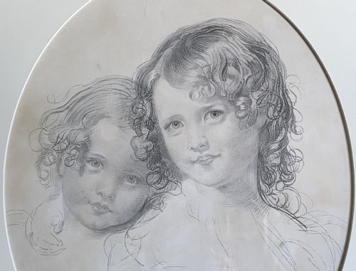 RARE 19THC DOUBLE PORTRAIT ENGRAVING 'CALMADY CHILDREN' AFTER SIR THOMAS LAWRENCE 17691830 - ADDITIONAL PHOTO 4