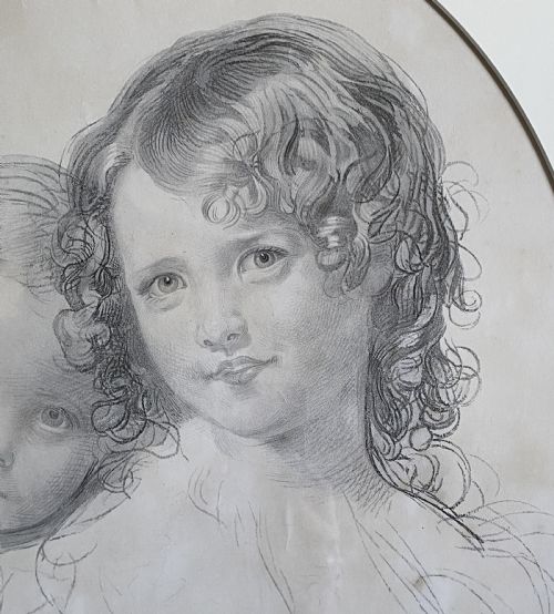 RARE 19THC DOUBLE PORTRAIT ENGRAVING 'CALMADY CHILDREN' AFTER SIR THOMAS LAWRENCE 17691830 - ADDITIONAL PHOTO 5