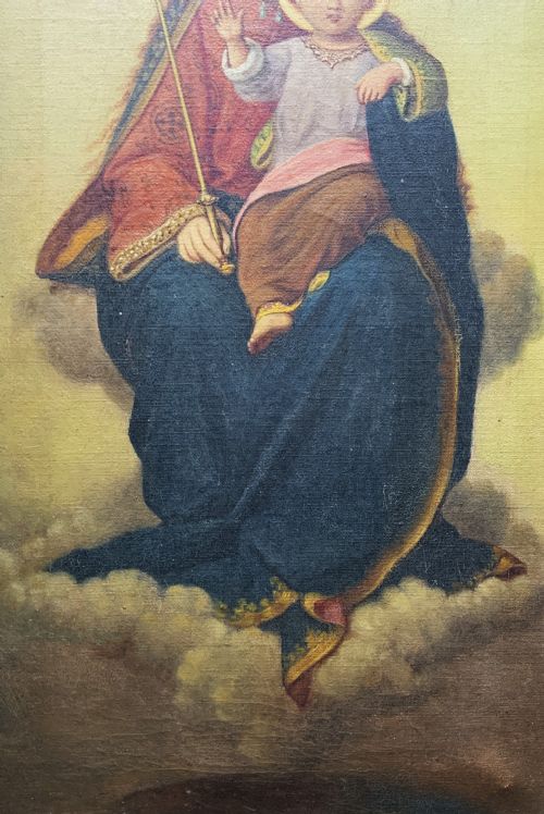 fig 4. The Virgin Mary & Christ Child, Jesus. 19th Century Oil Portrait Painting