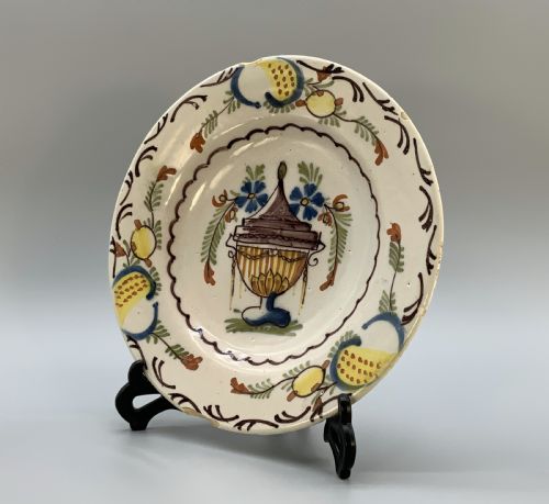 fig 2. Gorgeous 18th-Century Dutch Delft Manganese and Polychrome Charger Plate