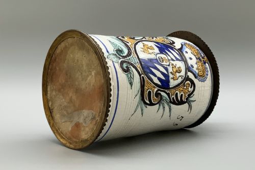 LARGE 19THCENTURY GERMAN DELFT FAIENCE POLYCHROME BEER ALE STEIN TANKARD JUG - ADDITIONAL PHOTO 14