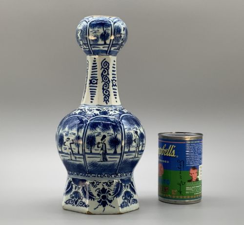 LARGE EXCEPTIONAL 17THCENTURY DUTCH DELFT CHINOISERIE BLUE WHITE FAIENCE VASE - ADDITIONAL PHOTO 1