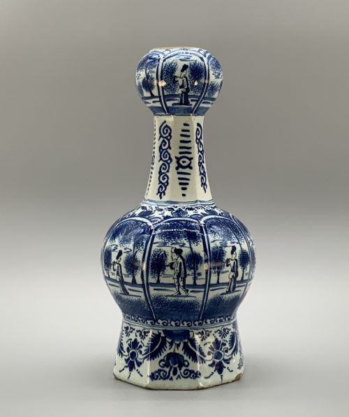 LARGE EXCEPTIONAL 17THCENTURY DUTCH DELFT CHINOISERIE BLUE WHITE FAIENCE VASE - ADDITIONAL PHOTO 3