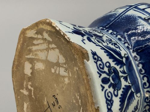 LARGE EXCEPTIONAL 17THCENTURY DUTCH DELFT CHINOISERIE BLUE WHITE FAIENCE VASE - ADDITIONAL PHOTO 14