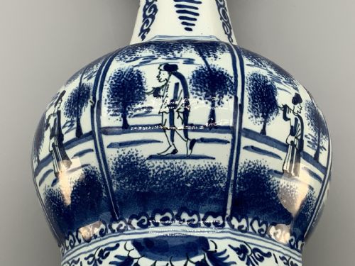 LARGE EXCEPTIONAL 17THCENTURY DUTCH DELFT CHINOISERIE BLUE WHITE FAIENCE VASE - ADDITIONAL PHOTO 15