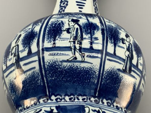 LARGE EXCEPTIONAL 17THCENTURY DUTCH DELFT CHINOISERIE BLUE WHITE FAIENCE VASE - ADDITIONAL PHOTO 17