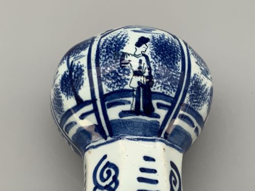 LARGE EXCEPTIONAL 17THCENTURY DUTCH DELFT CHINOISERIE BLUE WHITE FAIENCE VASE - ADDITIONAL PHOTO 18