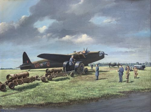 fig 1. A Post-War Vickers Armstrong Wellington Bomber WWII RAF Oil Painting