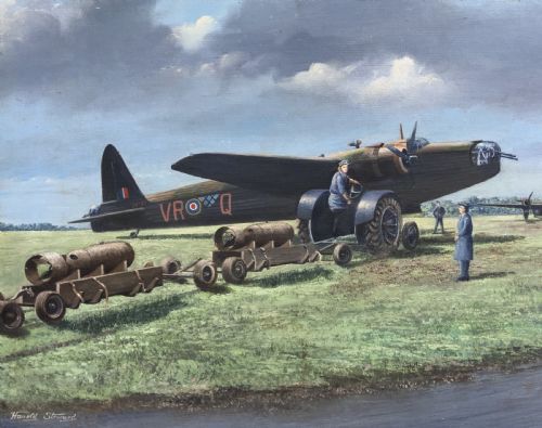 fig 2. A Post-War Vickers Armstrong Wellington Bomber WWII RAF Oil Painting