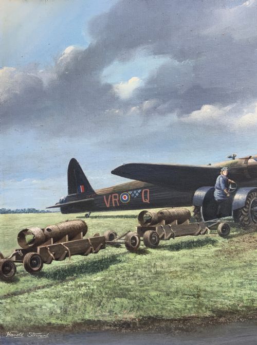 fig 7. A Post-War Vickers Armstrong Wellington Bomber WWII RAF Oil Painting