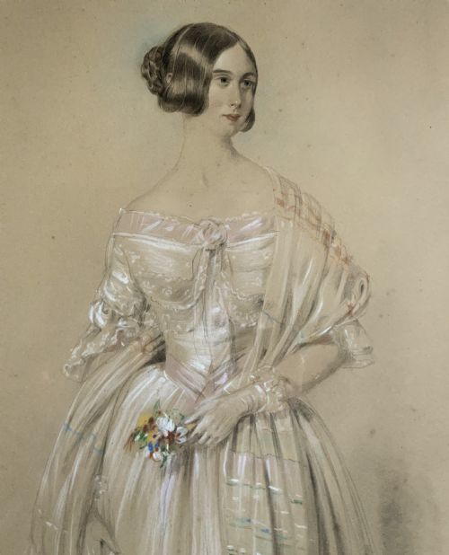 fig 4. Alfred H Taylor (Active 1832-1867) Fine Watercolour & Gouache Portrait Painting