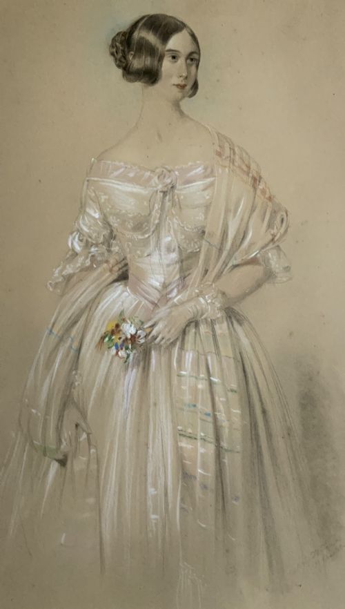 fig 5. Alfred H Taylor (Active 1832-1867) Fine Watercolour & Gouache Portrait Painting