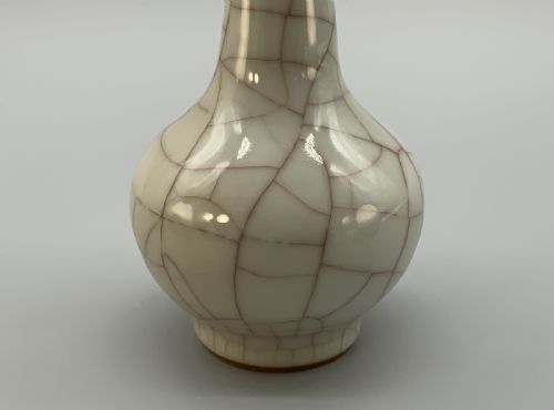 fig 5. Fine Pair 19th-Century Chinese Ge-Type Crackle Glaze Bottle Vases