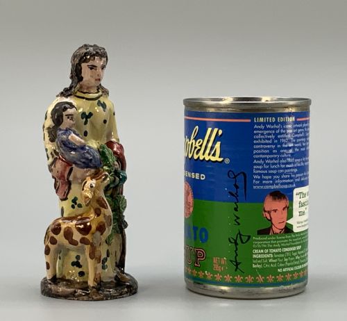 fig 1. Circa 1810 Italian (Vietri) Polychrome Faience Pottery Figurine Group