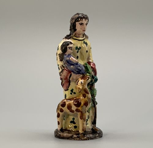 fig 2. Circa 1810 Italian (Vietri) Polychrome Faience Pottery Figurine Group