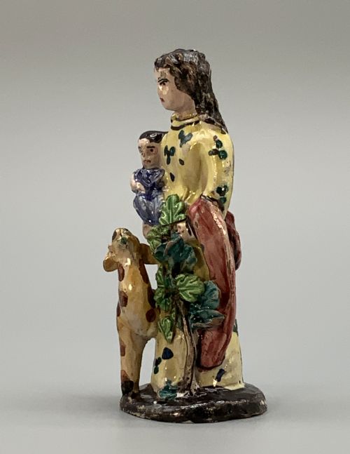 fig 3. Circa 1810 Italian (Vietri) Polychrome Faience Pottery Figurine Group