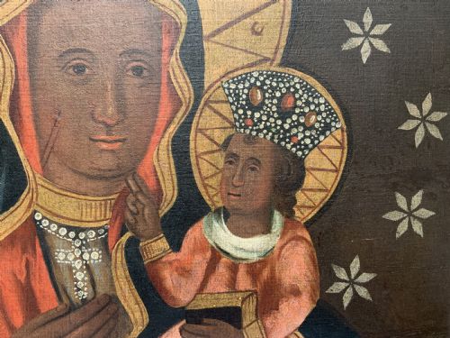 fig 6. 17th/18thC Polish School Oil on Canvas Double Portrait Painting Religious Icon