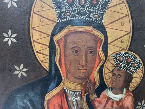 fig 7. 17th/18thC Polish School Oil on Canvas Double Portrait Painting Religious Icon