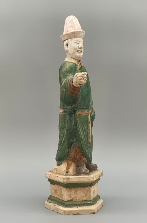 fig 3. Tall 16thC Chinese Ming Dynasty Glazed Terracotta Tomb Companion Figurine Statue