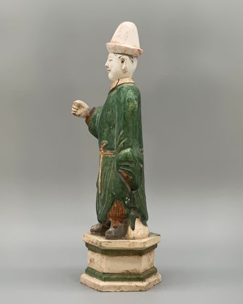 fig 4. Tall 16thC Chinese Ming Dynasty Glazed Terracotta Tomb Companion Figurine Statue