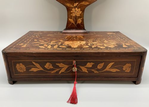 DUTCH MARQUETRY DRESSING TABLE MIRROR 19THCENTURY TOILET SWING MIRROR BEAUTIFUL - ADDITIONAL PHOTO 3