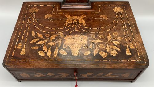 DUTCH MARQUETRY DRESSING TABLE MIRROR 19THCENTURY TOILET SWING MIRROR BEAUTIFUL - ADDITIONAL PHOTO 4