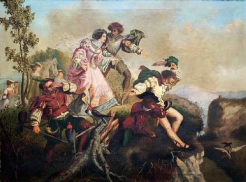 COUNTRY HOUSE OIL PAINTING AFTER JEANBAPTISTE JOSEPH PATER FRENCH 16751736 LARGE - ADDITIONAL PHOTO 4