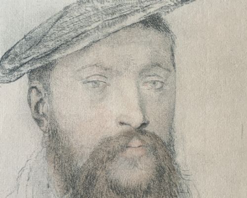 ORIGINAL PORTRAIT DRAWING OF 16THCENTURY LORD VAUX AFTER HANS HOLBEIN 1950S - ADDITIONAL PHOTO 5