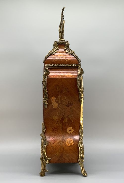 fig 5. Large Marquetry Mantel Clock 18thC Boulle Style Mid-Century 8-day Bim-Bam Chime