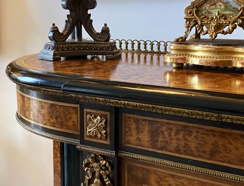 EXCEPTIONAL BURR YEW MIRRORBACK SIDEBOARD AESTHETIC MOVEMENT 19THCENTURY STUNNING PIECE - ADDITIONAL PHOTO 3