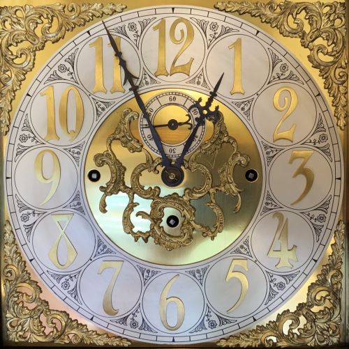 fig 7. Substantial Exceptional Edwardian 9-Tube Musical Marquetry Longcase Clock