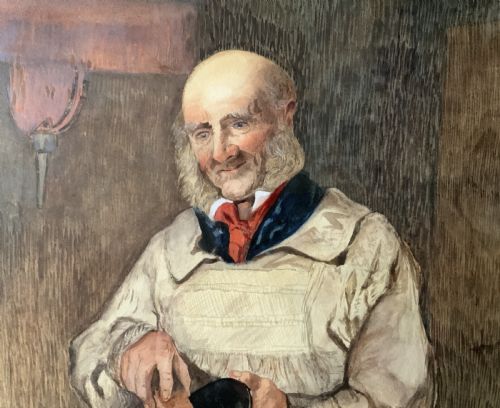 'HIS SUNDAY BEST' ORIGINAL VICTORIAN GENRE PORTRAIT WATERCOLOUR PAINTING C 1895 - ADDITIONAL PHOTO 10