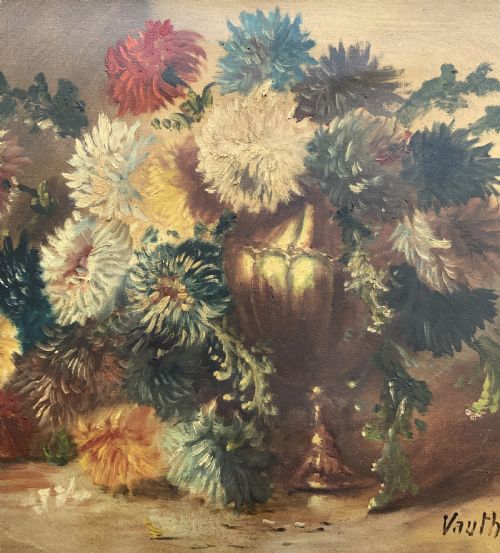 FINE 19THCENTURY SWISS FLORAL STILL LIFE OIL PAINTING FOR MINOR TLC 2 OF 2 - ADDITIONAL PHOTO 3