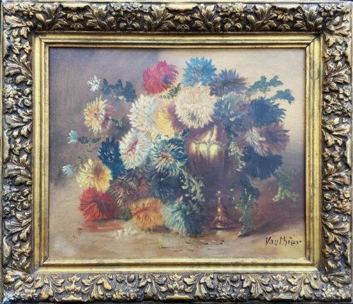 FINE 19THCENTURY SWISS FLORAL STILL LIFE OIL PAINTING FOR MINOR TLC 2 OF 2 - ADDITIONAL PHOTO 9