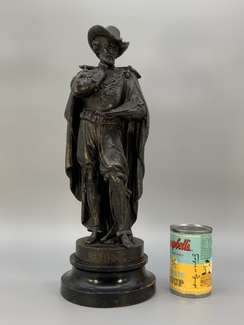 fig 2. Large Bronzed Sculpture Statue of Peter Paul Rubens Baroque Spelter (1 of 2)