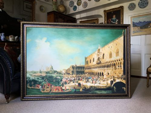 fig 3. Huge Venice Cityscape Print on Canvas 18th-Century Style Picture After Canaletto