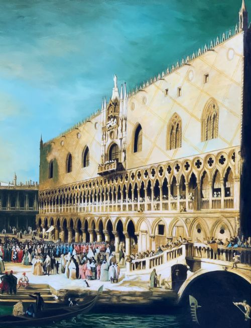 fig 5. Huge Venice Cityscape Print on Canvas 18th-Century Style Picture After Canaletto