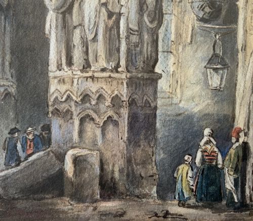fig 3. Samuel Prout (1785-1852) Historical Church Interior Watercolour Painting (1of2)