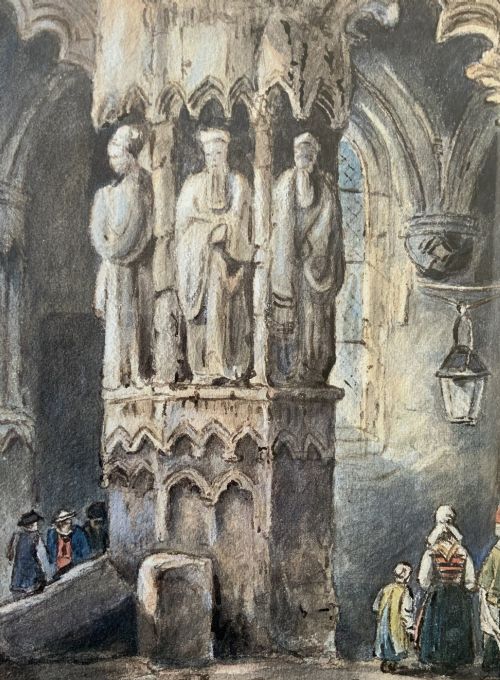 fig 4. Samuel Prout (1785-1852) Historical Church Interior Watercolour Painting (1of2)