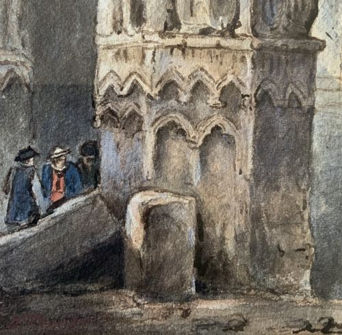 fig 6. Samuel Prout (1785-1852) Historical Church Interior Watercolour Painting (1of2)