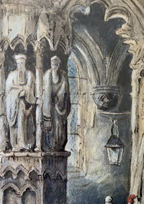 fig 7. Samuel Prout (1785-1852) Historical Church Interior Watercolour Painting (1of2)