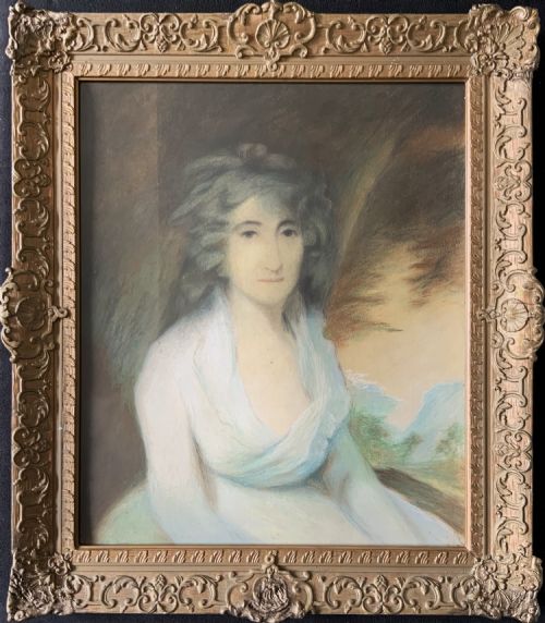 ANTIQUE REGENCY PORTRAIT PAINTING FEMALE MODEL PASTEL GOUACHE CIRCA 1830S - ADDITIONAL PHOTO 3